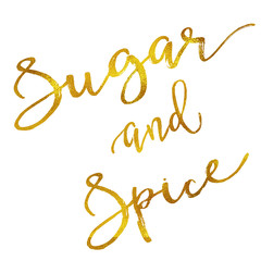 Sugar and Spice Gold Faux Foil Metallic Motivational Quote