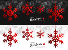 Red Snowflake Social Media Cover For Christmas