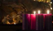 Advent Candles And Creche Week 3