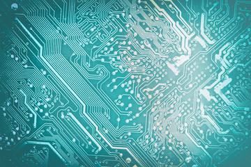 Fototapete - Circuit board. Electronic computer hardware technology. Motherbo