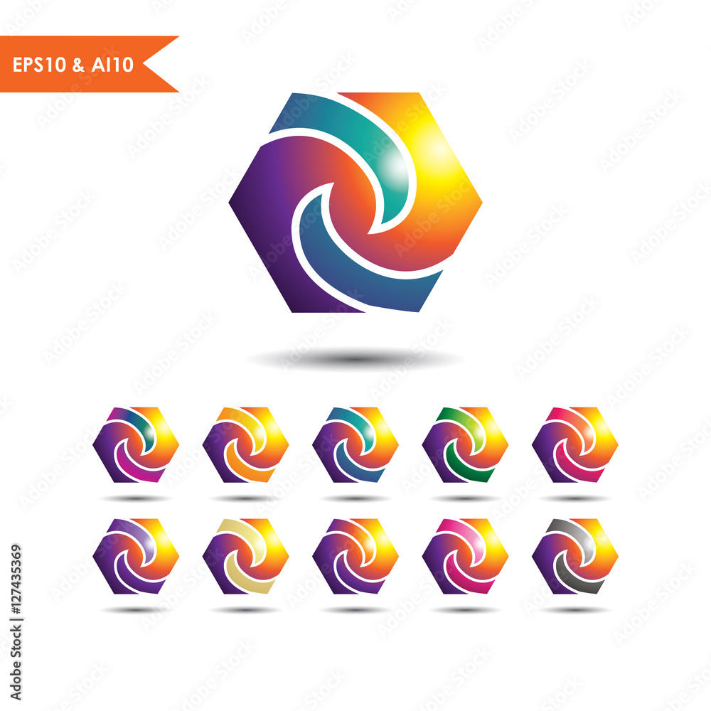 letter N logo hexagon Stock Vector | Adobe Stock
