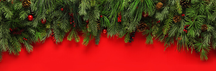 Wall Mural - christmas branches background