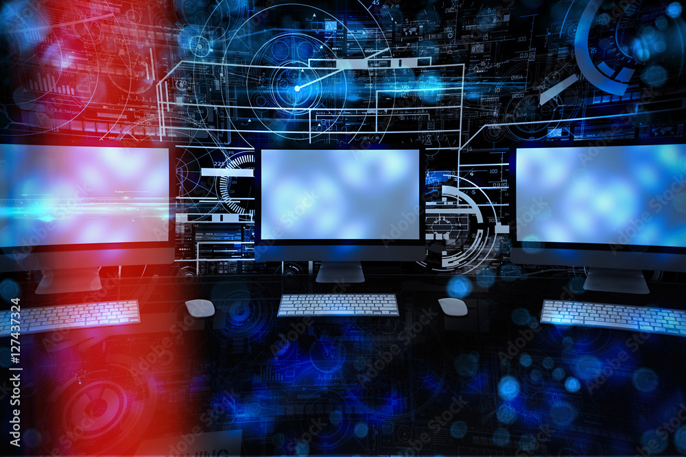 Computer classroom concept abstract background Stock Photo | Adobe Stock