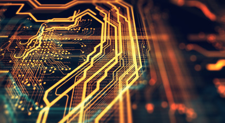 Poster - Technology background/Technology background of the abstract computer motherboard, can be used in the description of technological processes, science. Can be used as digital dynamic wallpaper.