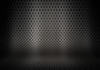 Prresentation background with curved perforated metal