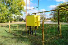 Yellow Small Gas Distribution And Regulating Natural Gas Supply Station.