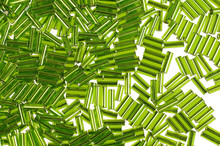 Green Glass Beads Background - Closeup Beads Texture