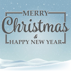 Poster - Merry Christmas card, Christmas and snowflakes vector illustration