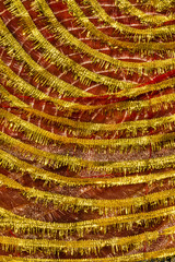 Wall Mural - Textile fabric with golden fringe, Haridwar, Uttarakand, India