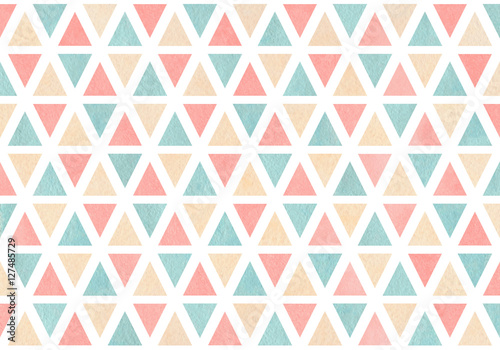 Plakat na zamówienie Watercolor triangle pattern.