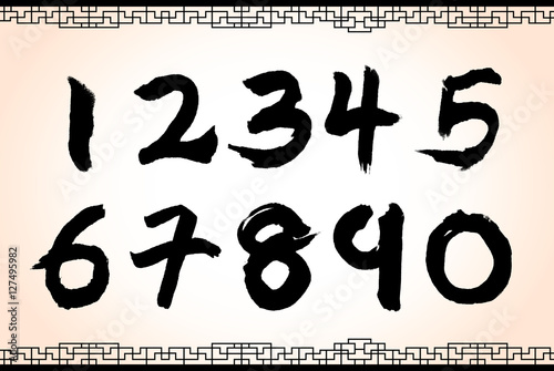chinese calligraphy numbers