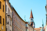 Fototapeta Miasto - Traditional street view of old buildings in Munich, Bavaria, Ger