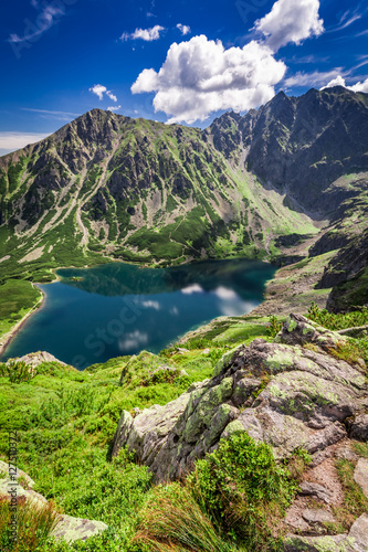 Tapeta ścienna na wymiar Wonderful Czarny Staw Gasienicowy at dawn in Polish Mountains