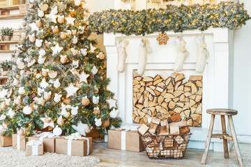 Wall Mural - christmas decor. christmas tree decorations homes