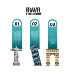 infographic presentaiton of iconic monuments of the world  over blue background. colorful design. vector illustration