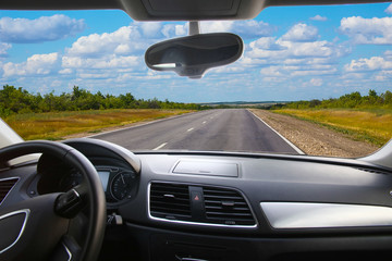 Canvas Print - car going on road