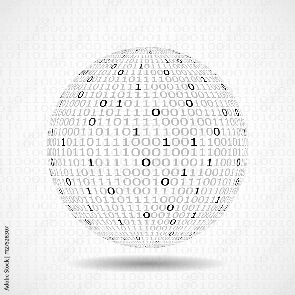 Globe of binary code. Abstract technology ball. Vector design Stock ...