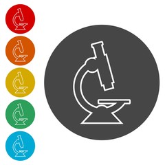 Canvas Print - Microscope icons set 