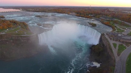 Wall Mural - Aerial video of Niagara Falls New York