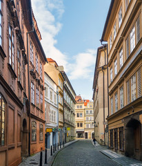 Wall Mural - View to the street in the old center of Prague