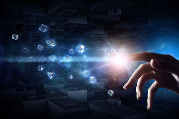 Wall Mural - creating technologies for connection . mixed media