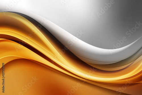 Naklejka na drzwi Amazing Gold Grey Wave Abstract Design Modern Background