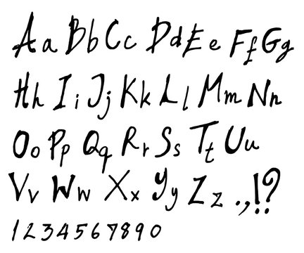Hand drawn alphabet letters Vector eps10