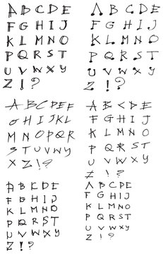 Hand drawn alphabet letters Vector eps10
