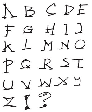Hand drawn alphabet letters Vector eps10