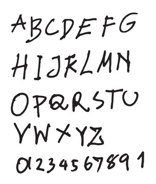Hand drawn alphabet letters Vector eps10