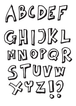 Hand drawn alphabet letters Vector eps10