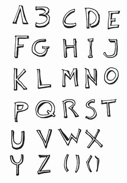 Hand drawn alphabet letters Vector eps10