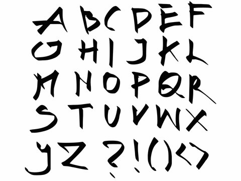 Hand drawn alphabet letters Vector eps10