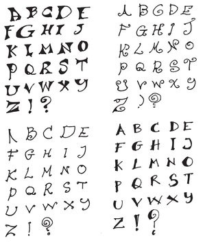 Hand drawn alphabet letters Vector eps10