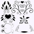 Vector set of patterns, flowers, hearts and butterflies.