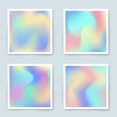 Wall Mural - hologram colorful backgrounds set in pastel colors