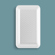 White Blank  Plastic Food Tray Container
