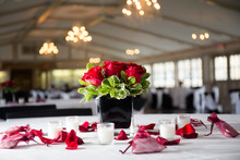 Rose Centerpiece Wedding Favor Red Simple Elegant Party