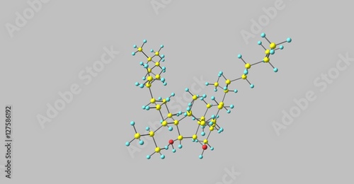 Fotografie, Obraz Bilobol molecular structure isolated on grey