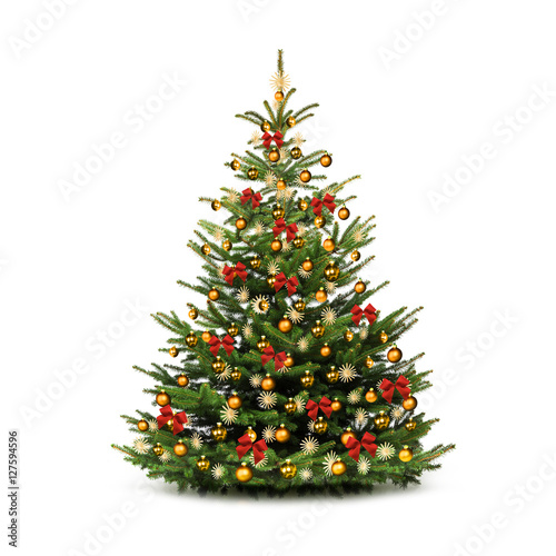 Foto-Vorhang - Festlich Geschmückter Weihnachtsbaum (von by-studio)