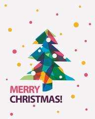  merry christmas card vector illustration in modern vibrant styl