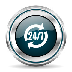 Aufkleber - Round silver 24 h metallic vector icon.