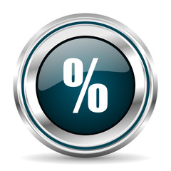 Aufkleber - Round silver percentage metallic vector icon.