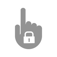 Poster - Isolated hand with a closed lock pad