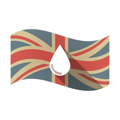 Wall Mural - Isolated UK flag with a blood drop