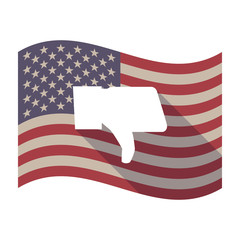 Poster - Long shadow USA flag with a thumb down hand