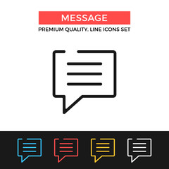 Poster - Vector message icon. Thin line icon