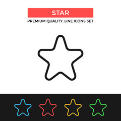Poster - Vector star icon. Thin line icon