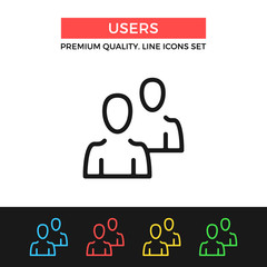Poster - vector users icon. thin line icon