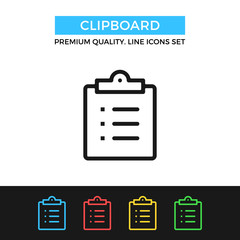 Sticker - Vector clipboard icon. Thin line icon